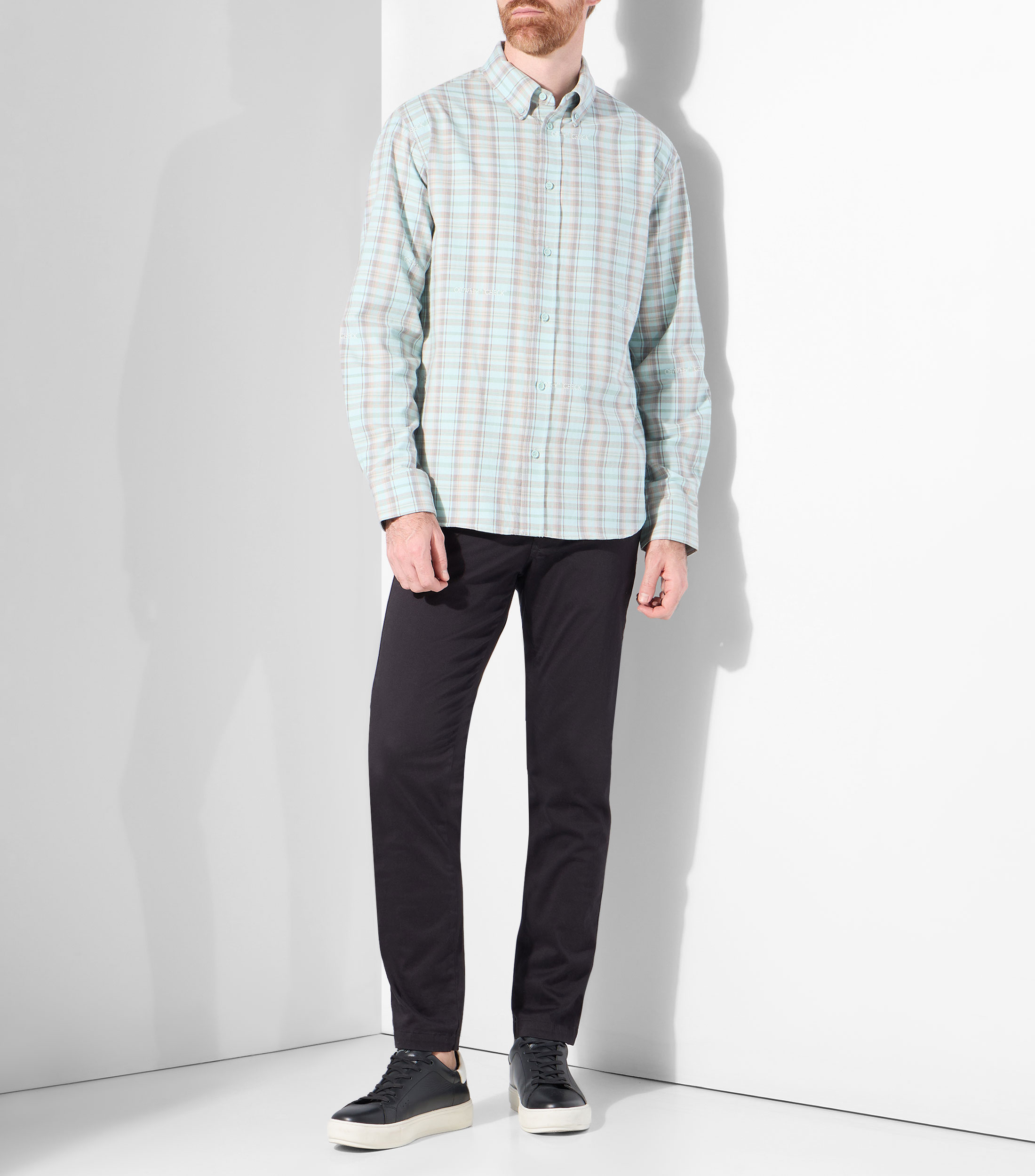 Camisa cuadros manga larga Striped Chemise Hombre